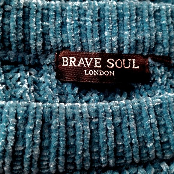 BRAVE SOUL LONDON Shredded and distressed knitwear Cardigan Boho Teal SZ … - Picture 5 of 5